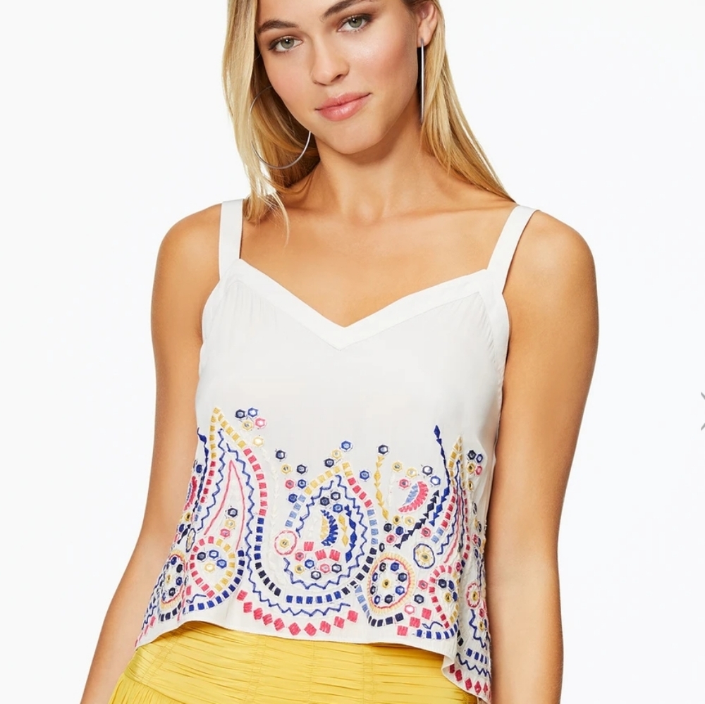 Ramy Brook Margo Embroidered Sleeveless Top